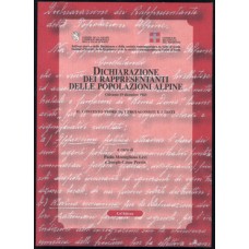 Dichiarazione dei rappresentanti delle popolazioni alpine di Paolo Momigliano Levi e Joseph-César Perrin